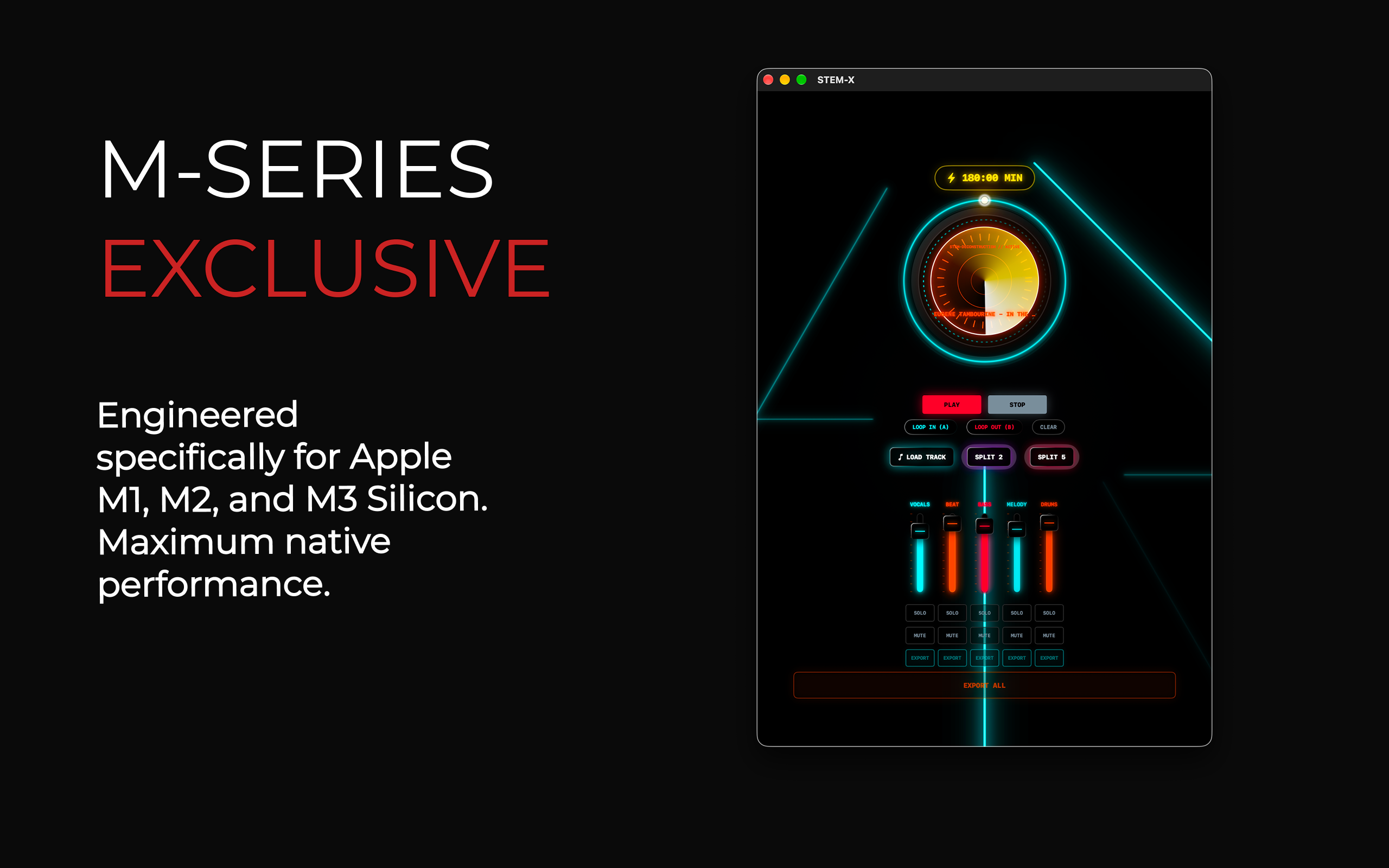 STEM-X: Vocal Isolation Native Mac App - The ultimate AI vocal remover alternative to moises and lalal.ai designed for Ableton Live and Traktor Pro workflows.